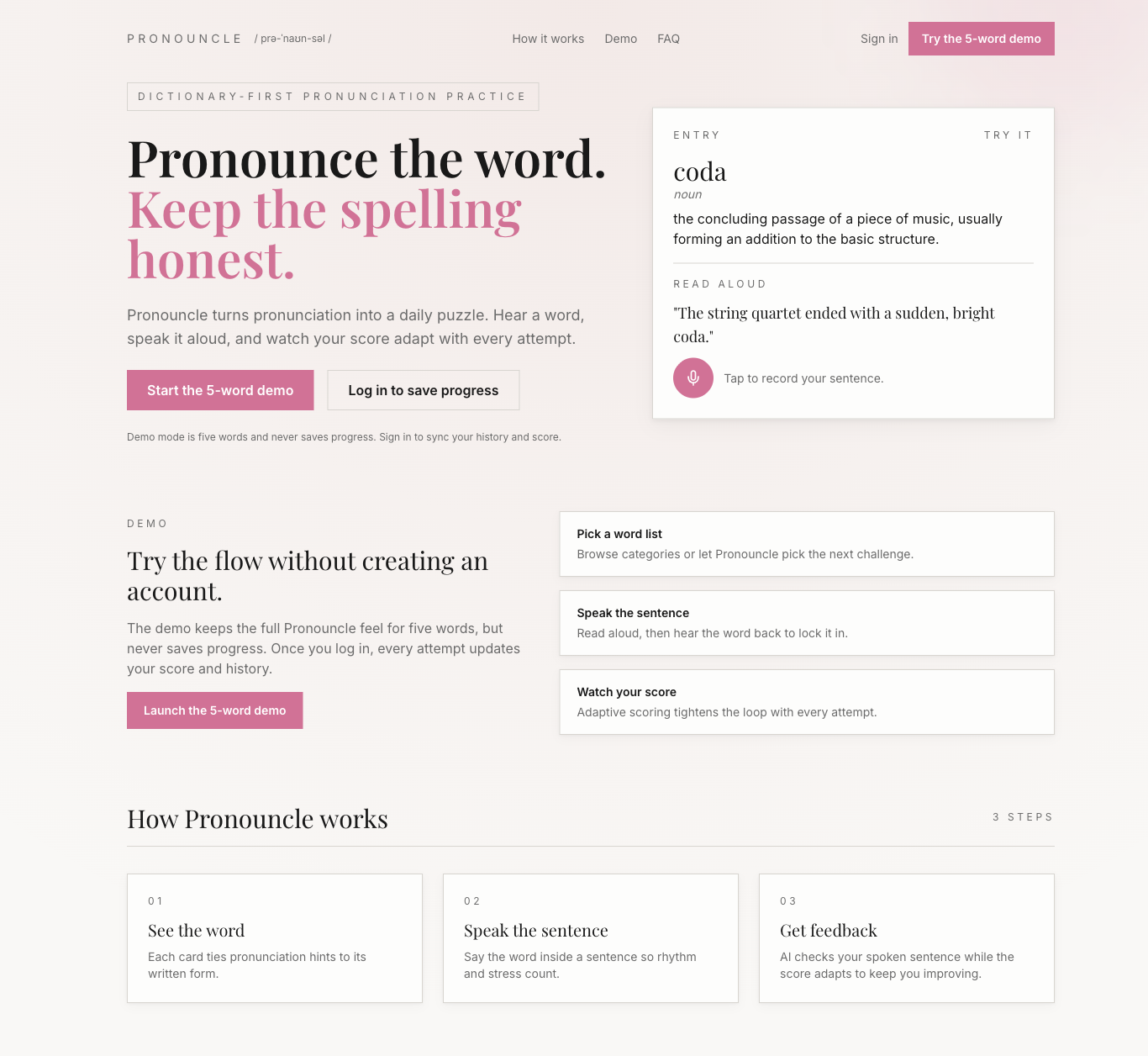 Pronouncle screenshot